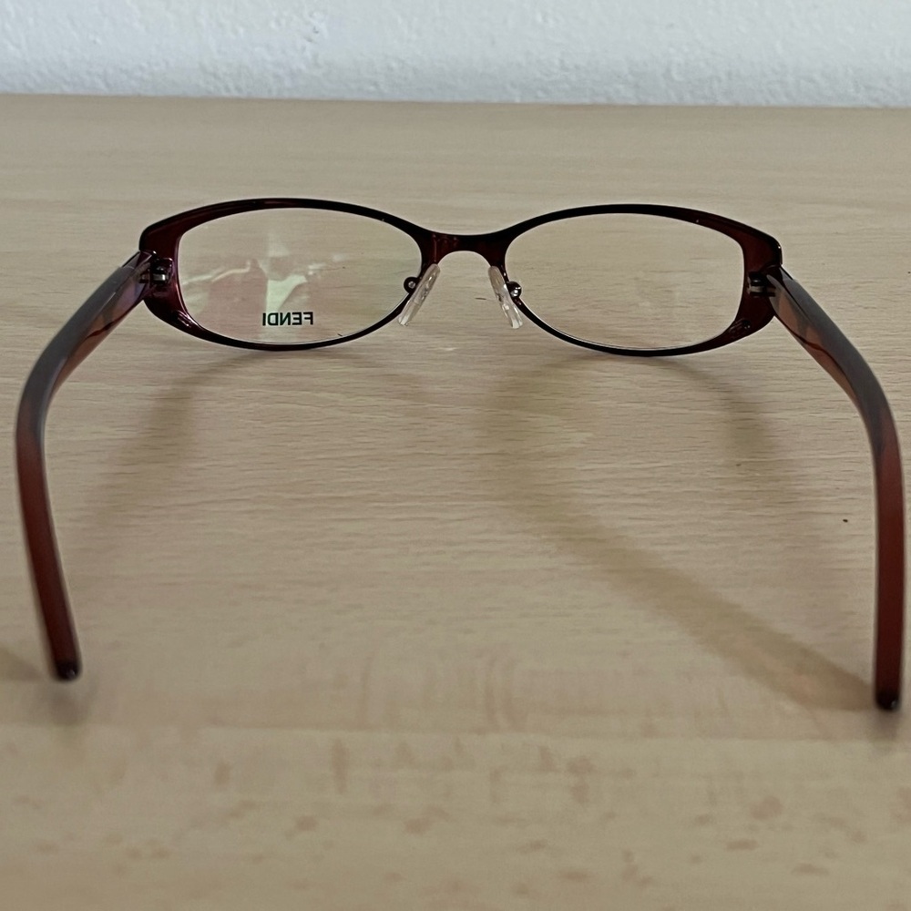 FENDI Readers Cranberry Cat Eye Silver FF Logo Non Prescription Case COA BNWOT - Picture 7 of 14